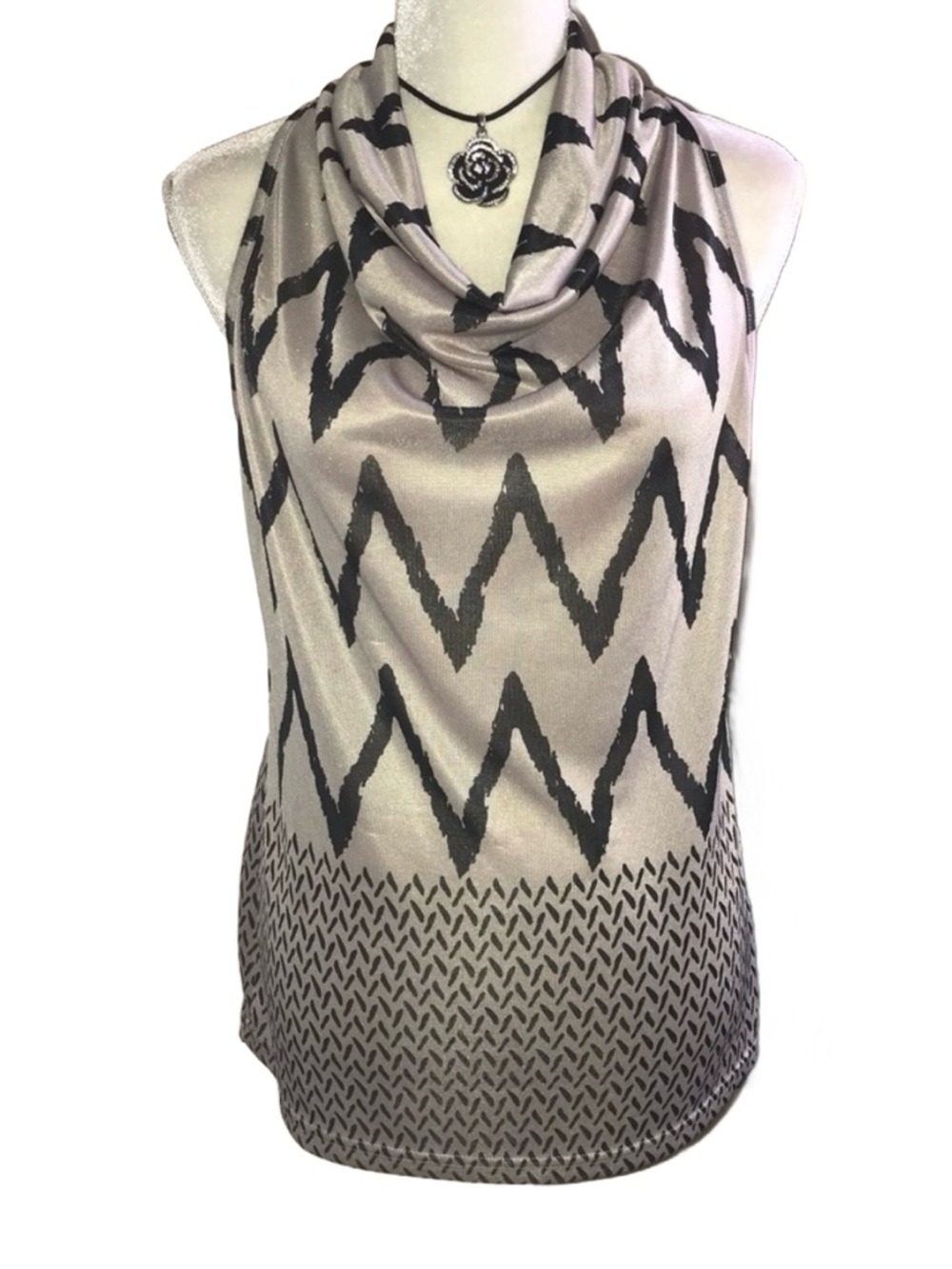 Linea Domani Sleeveless Draped Front Womens Top L*
